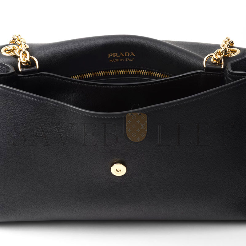 Pra*a doux medium leather shoulder bag 1bd371 (29*16*9.5cm)